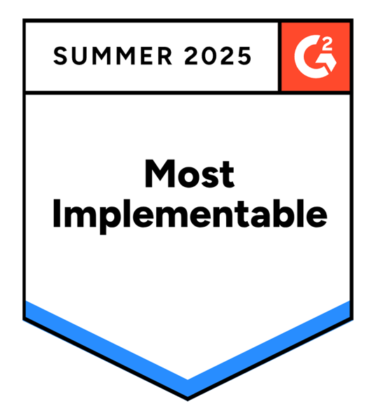 BADGE_G2-summer-2025-ideagen-plant-assessor-occupational-health-and-safety_most-implementable-total_jun25